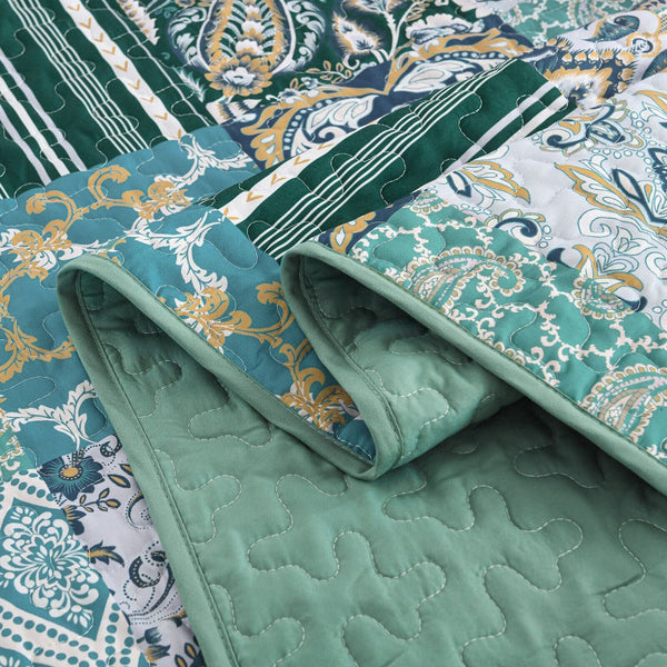 Exquisite Regal Purple 3 Pc Bedspread And Pillow Cover Set Quilt Covers