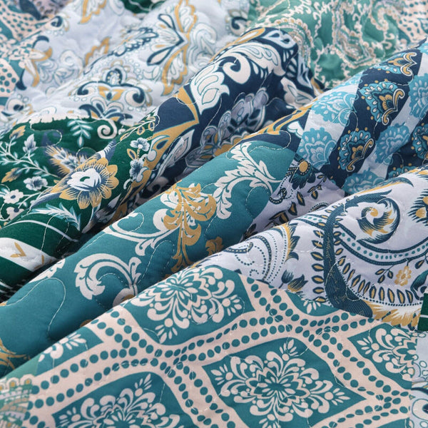 Exquisite Regal Purple 3 Pc Bedspread And Pillow Cover Set Quilt Covers