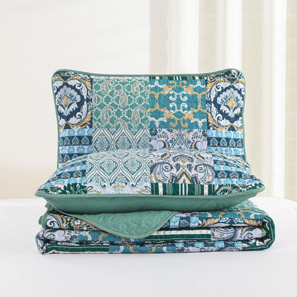 Exquisite Regal Purple 3 Pc Bedspread And Pillow Cover Set Quilt Covers