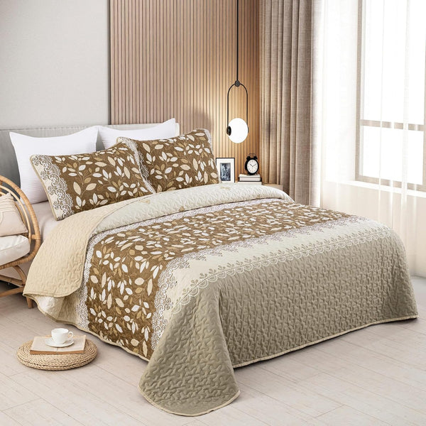 Sophisticated Quilted Bedspread And Pillowcases Set: Exquisite Design Comfort Queen Size Queen Doonas