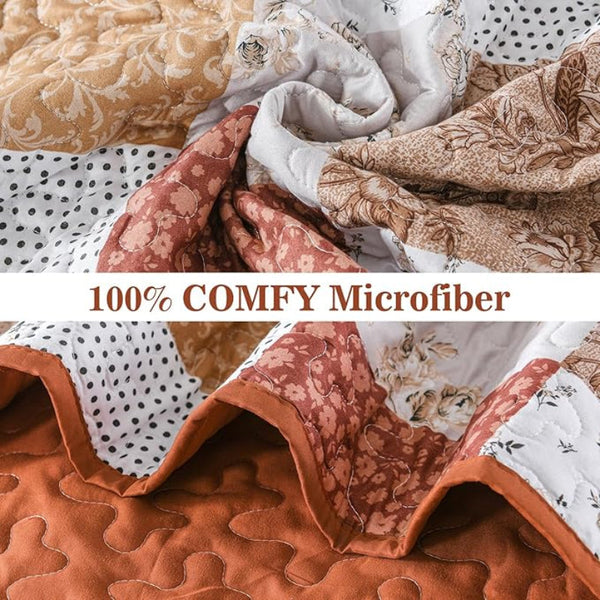 Queen Size Checkered Bedspread Set Vibrant Retro Pattern Quilt Covers