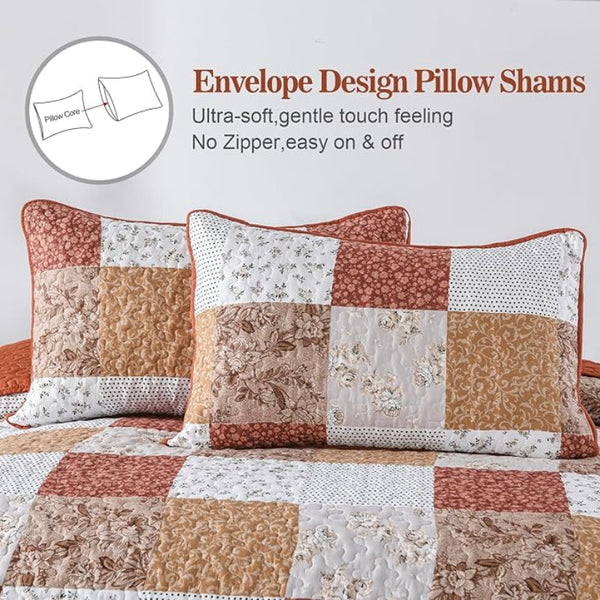 Queen Size Checkered Bedspread Set Vibrant Retro Pattern Quilt Covers