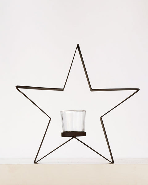 Casa Verde Shaker Star With Votive Rust 29X5x27cm Candle Holders & Accessories