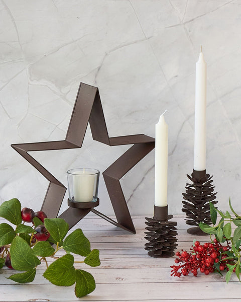 Casa Verde Shaker Star With Votive Rust 29X5x27cm Candle Holders & Accessories
