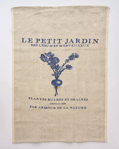 Casa Verde Tea Towel Vintage Linen Cott Petit Jardin Tea Towels & Dishcloths
