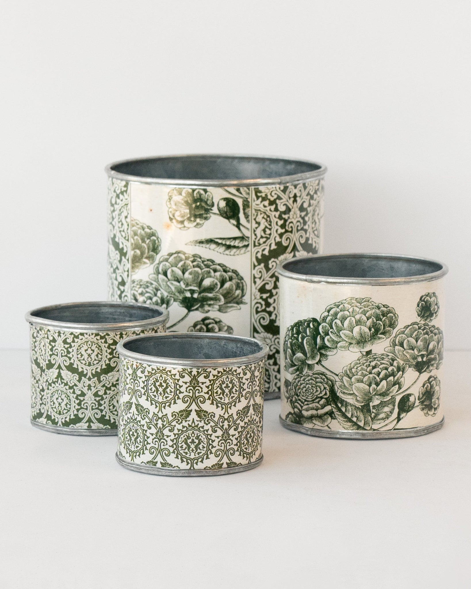 Tin Planter Raj Dahlia Set Of 4 Planters & Vases