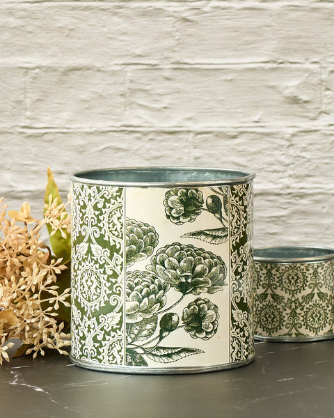 Tin Planter Raj Dahlia Set Of 4 Planters & Vases