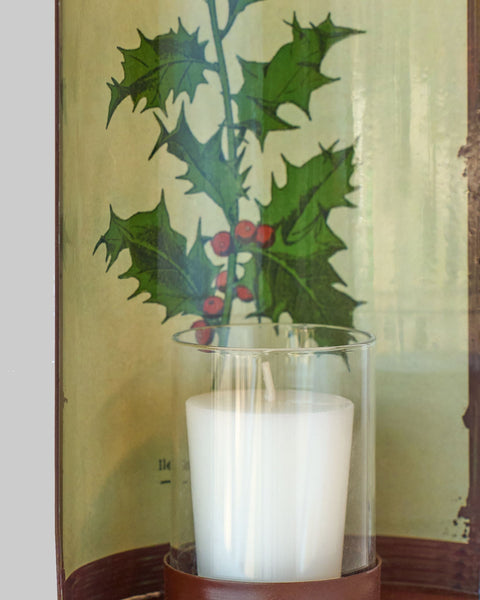 Casa Verde Tin Oval Sconce Holly 21Cm Candle Holders & Accessories