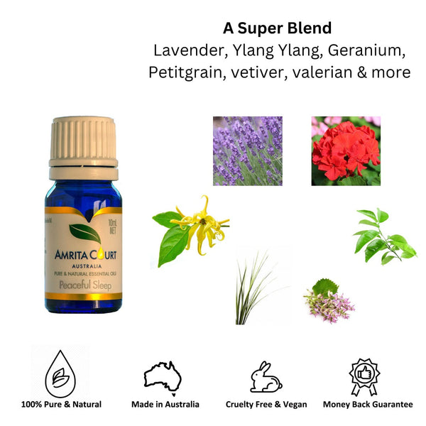 Amrita Court Pure And Essential Oils Peaceful Sleep 10Ml Aromatherapy