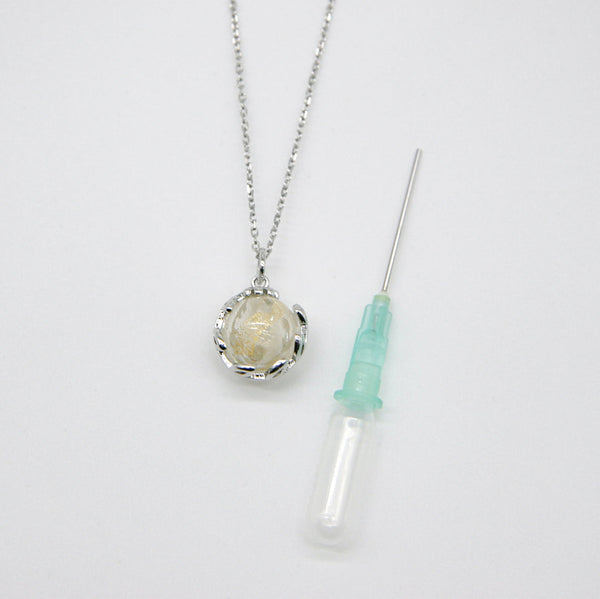 Gift Box Aroma Necklace White Gold Planet Stardust Crystal (Gold Clear) + Purify Oil Blend Necklaces & Pendants