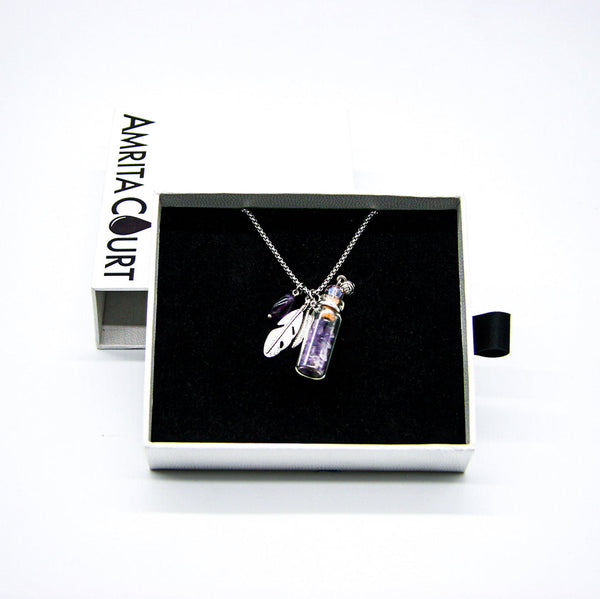 Gift Box Crystal Bottle (Amethyst) + Purify Oil Blend Aromatherapy