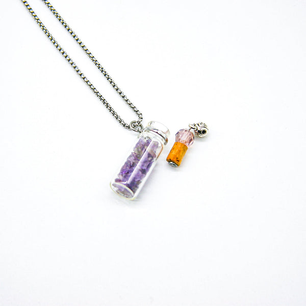 Gift Box Crystal Bottle (Amethyst) + Purify Oil Blend Aromatherapy
