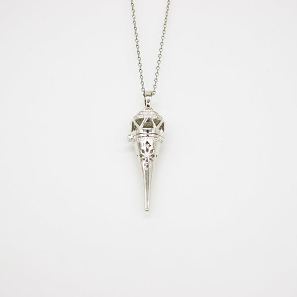 Gift Box Cone White Gold Aroma Necklace + Purify Oil Blend Necklaces & Pendants