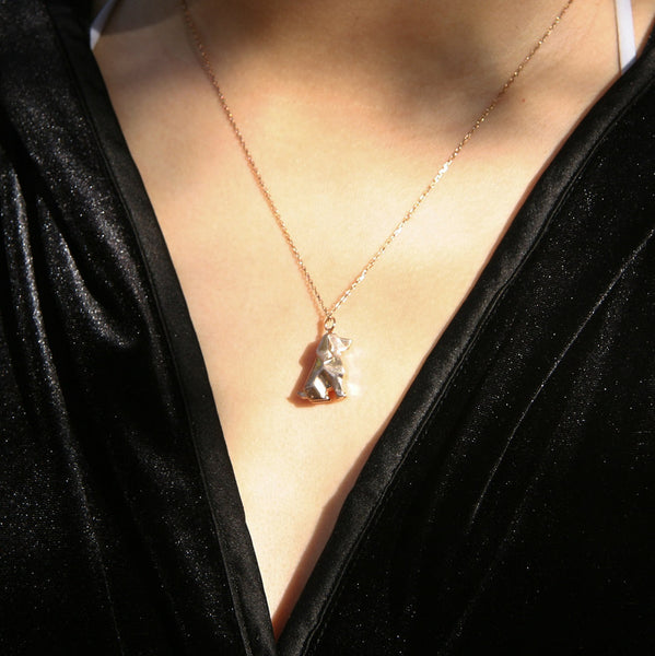 Gift Box Dog Rose Gold Aroma Necklace + Purify Oil Blend Necklaces & Pendants