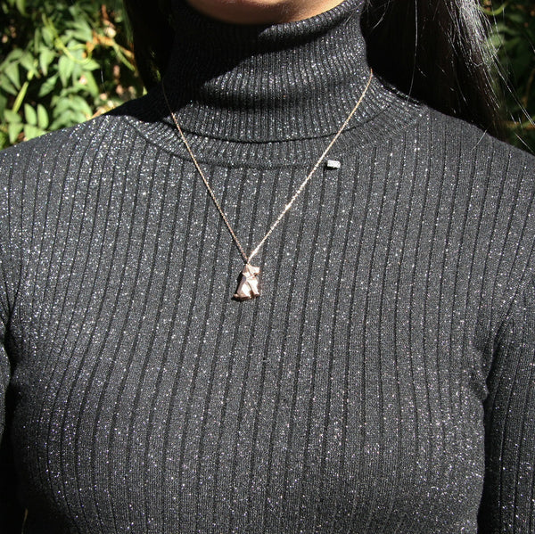 Gift Box Dog Rose Gold Aroma Necklace + Purify Oil Blend Necklaces & Pendants