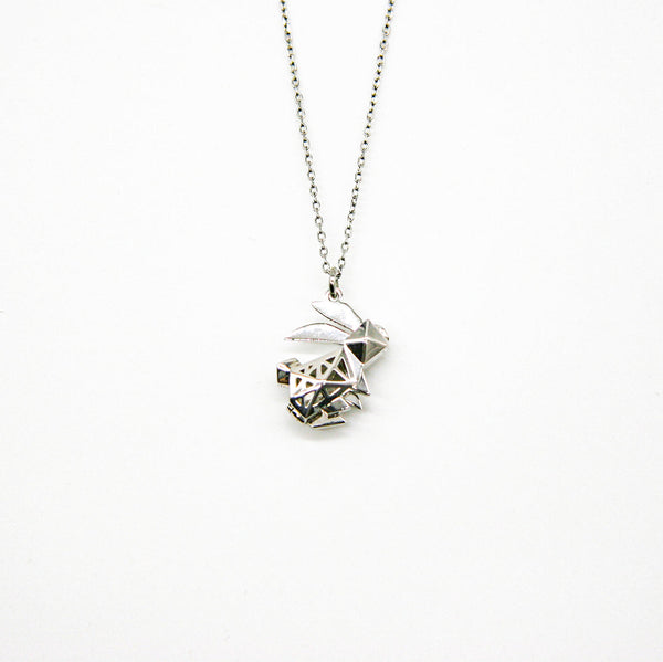Gift Box Rabbit White Gold Aroma Necklace + Purify Oil Blend Necklaces & Pendants