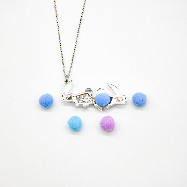 Gift Box Rabbit White Gold Aroma Necklace + Purify Oil Blend Necklaces & Pendants