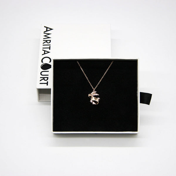 Gift Box Rabbit Rose Gold Aroma Necklace + Purify Oil Blend Necklaces & Pendants