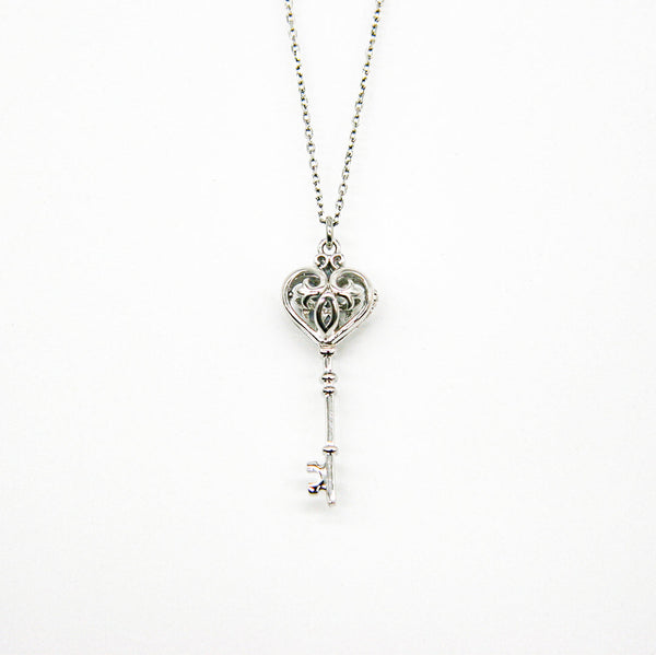 Gift Box Key White Gold Aroma Necklace + Purify Oil Blend Necklaces & Pendants