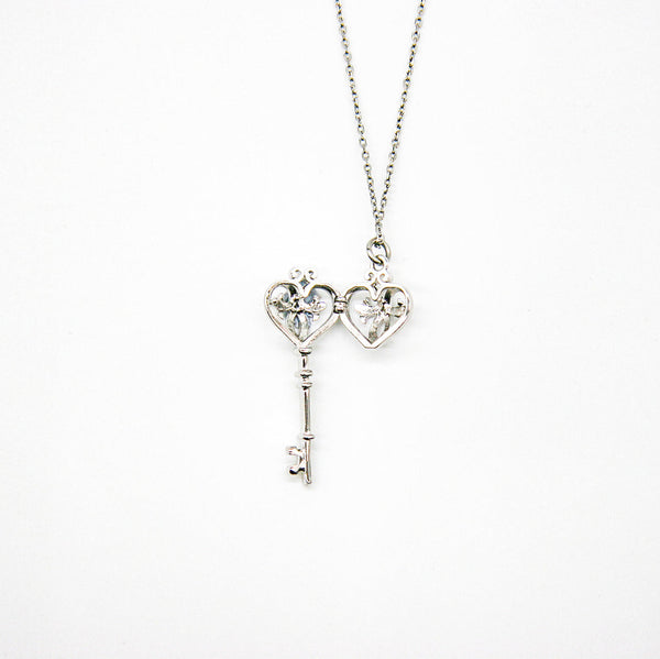 Gift Box Key White Gold Aroma Necklace + Purify Oil Blend Necklaces & Pendants