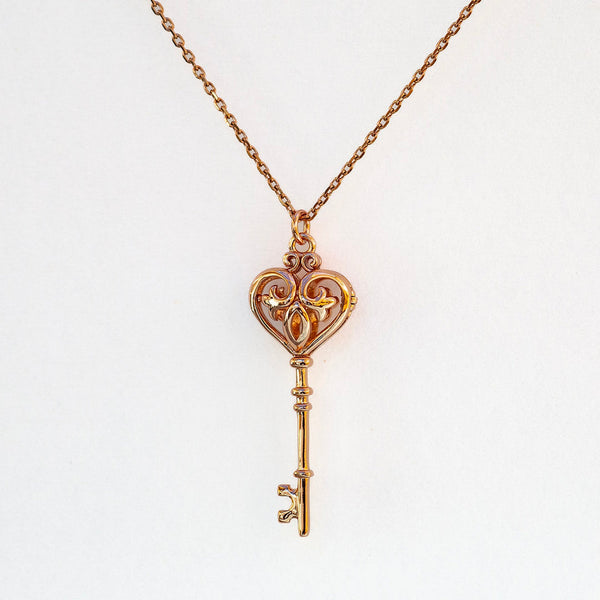Gift Box Key Rose Gold Aroma Necklace + Purify Oil Blend Necklaces & Pendants