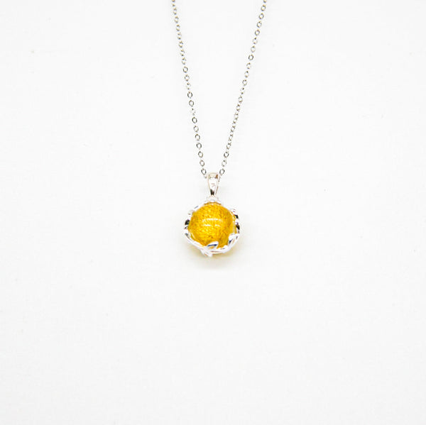 Gift Box Aroma Necklace White Gold Planet Jovian (Golden Yellow) + Purify Oil Blend Necklaces & Pendants