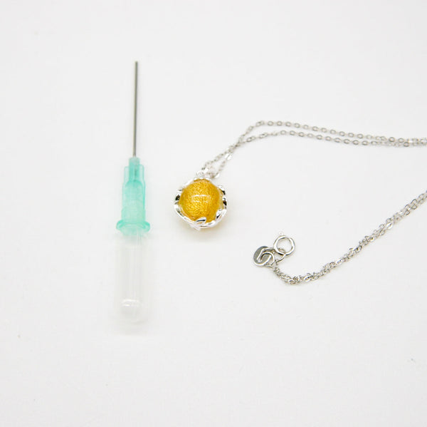 Gift Box Aroma Necklace White Gold Planet Jovian (Golden Yellow) + Purify Oil Blend Necklaces & Pendants
