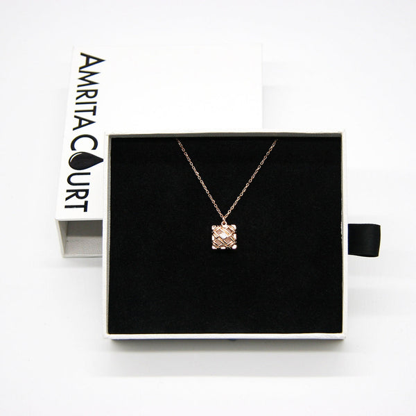 Gift Box Chest Rose Gold Aroma Necklace + Purify Oil Blend Necklaces & Pendants