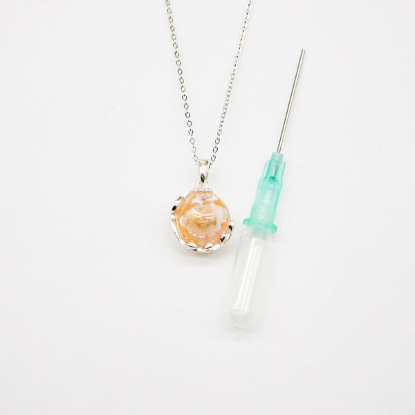 Gift Box Aroma Necklace White Gold Planet Nebula Nova (Pink) + Purify Oil Blend Necklaces & Pendants