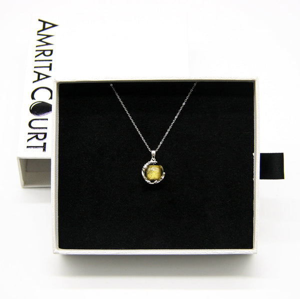 Gift Box Aroma Necklace White Gold Planet Stellar Midnight (Golden Dark Blue) + Purify Oil Blend Necklaces & Pendants
