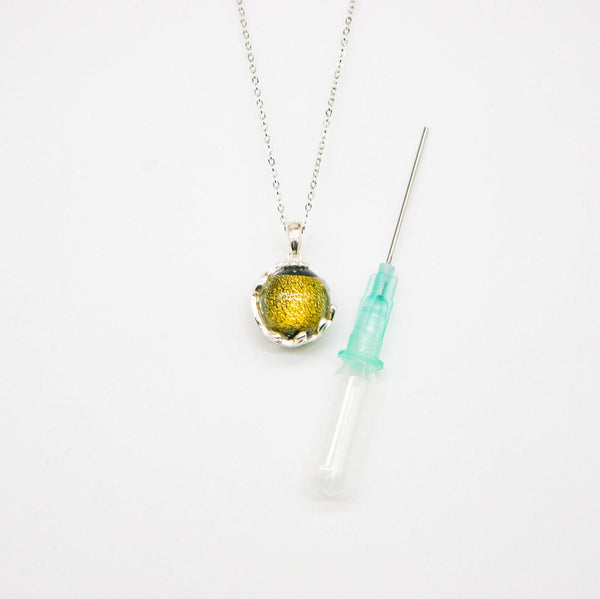 Gift Box Aroma Necklace White Gold Planet Stellar Midnight (Golden Dark Blue) + Purify Oil Blend Necklaces & Pendants