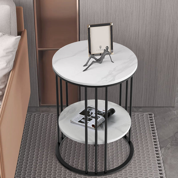 Solid Marble Sofa Side Coffee Table Bedside Storage Display Plant Stand Coffee Tables