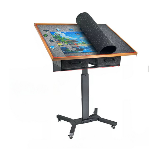 Jigsaw Puzzle Table With Tilt Drawers And Rolling Wheels Coffee Tables