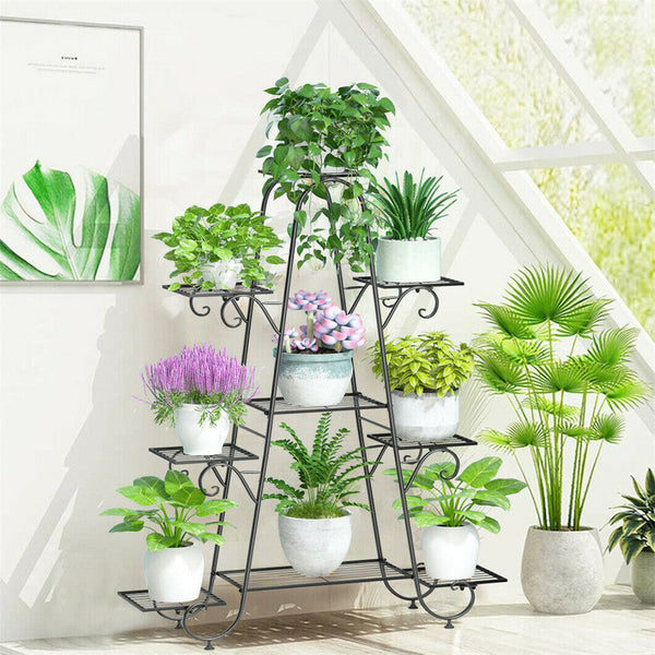 Stable 7 Tier Metal Plant Stand Flower Pot Rack Display Holder Shelf Home Garden Plant Stands
