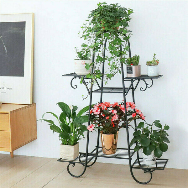 Stable 7 Tier Metal Plant Stand Flower Pot Rack Display Holder Shelf Home Garden Plant Stands