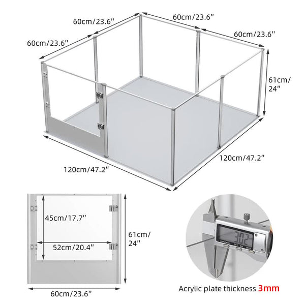 Versatile Sleek Thick Acrylic Pet Playpen Dog Puppies Run Kennel Rabbit Pen Fences & Pens