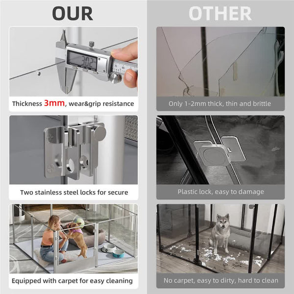 Versatile Sleek Thick Acrylic Pet Playpen Dog Puppies Run Kennel Rabbit Pen Fences & Pens