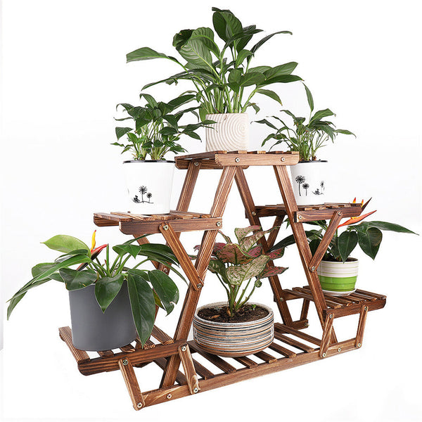 Upgraded Thick Wood Indoor Plant Stand With Flower Planter Shelves Plant Stands