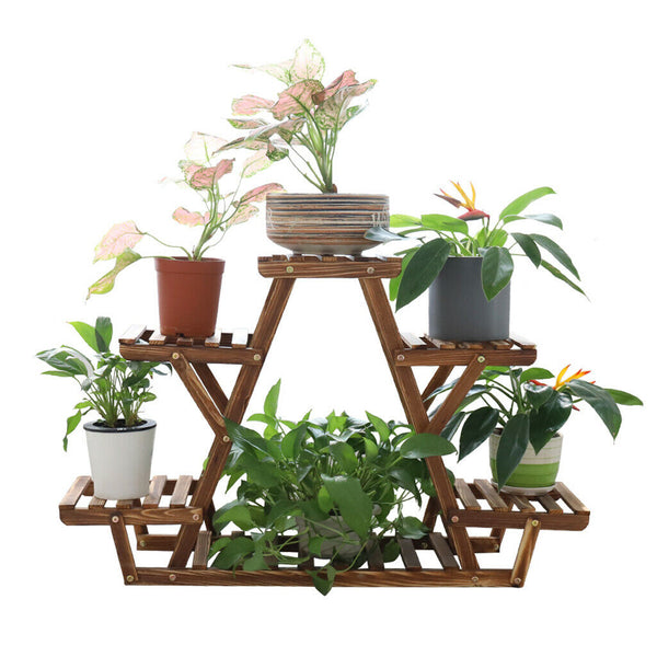 Upgraded Thick Wood Indoor Plant Stand With Flower Planter Shelves Plant Stands