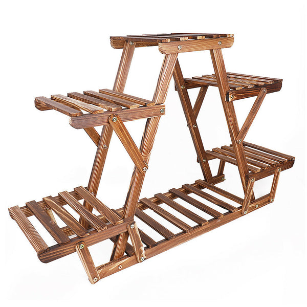 Upgraded Thick Wood Indoor Plant Stand With Flower Planter Shelves Plant Stands