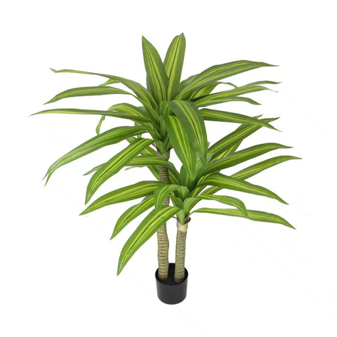 Designer Plants Artificial Multi Head Dracaena Tree With Mixed Green Leaves (Real Touch) 130Cm Artificial Plants