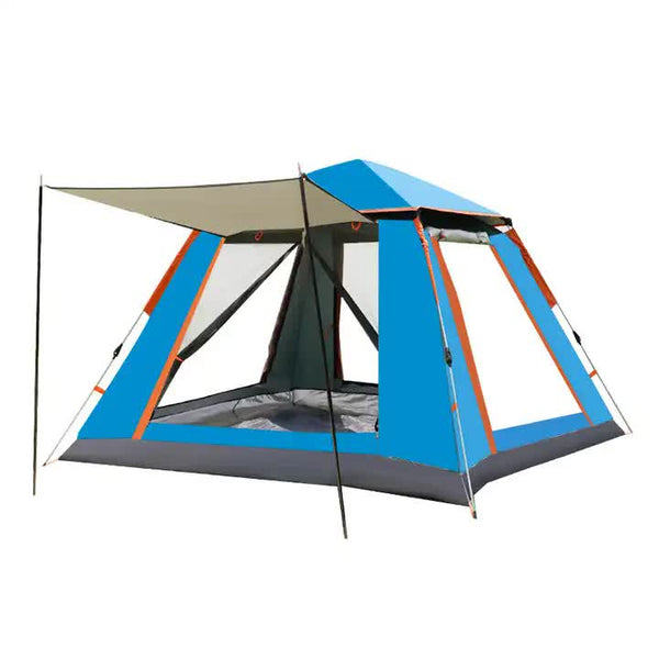 Elosung Silver Glue Waterproof Camping Tent With Awning Size: 240X240x155cm Charming Sturdy For Outdoor Excursions (Blue) Tents