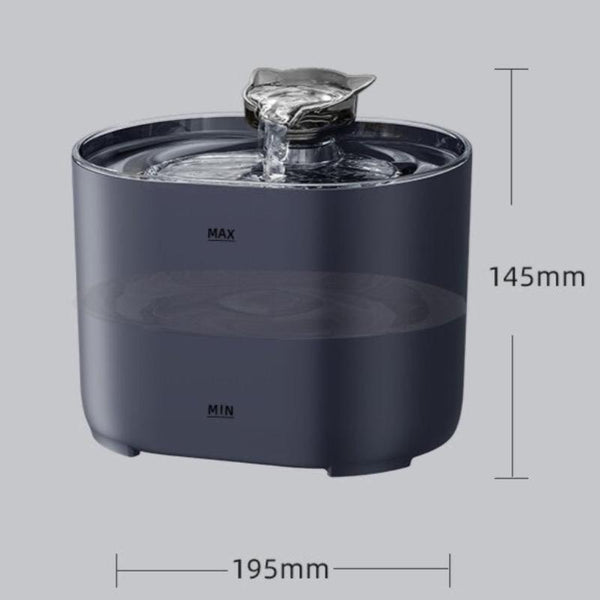Elosung 2.2L Package Pet Water Fountain With Faucet Flow Usb Plug Black Design Dishes Feeders & Fountains