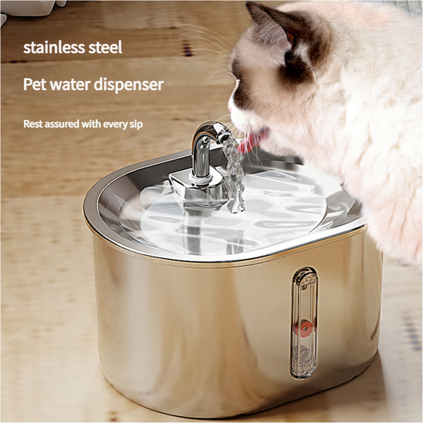 Elosung Beginner Package Stainless Steel Pet Water Fountain With Faucet Flow Usb Interface Dog Fountains