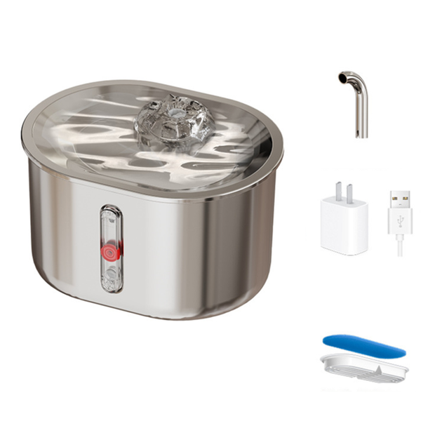 Package Stainless Steel Pet Water Fountain With Faucet Flow And Usb Plug Dog Fountains