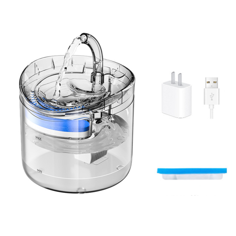 Elosung Version Pet Water Fountain With Usb Interface Plug Transparent Design Dog Fountains