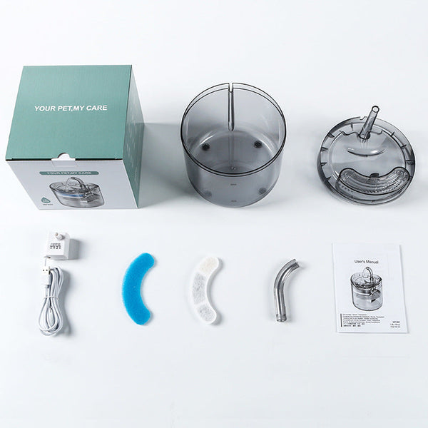 Elosung Version Pet Water Fountain With Usb Interface Plug Transparent Design Dog Fountains