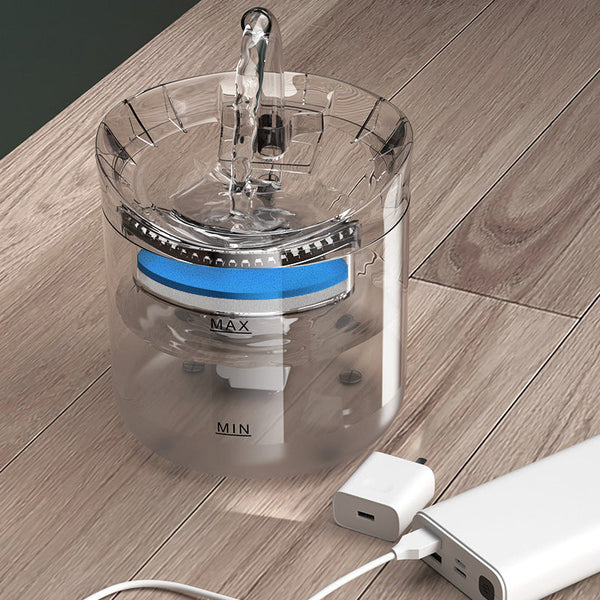 Elosung Version Pet Water Fountain With Usb Interface Plug Transparent Design Dog Fountains