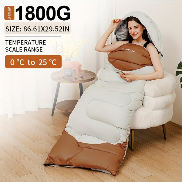 Kairoad Extra Wide Mummy Sleeping Bag + Free Accessories (Eye Mask Earplugs U Shaped Pillow) 3 Season Warm & Cold Weather Waterproof Sleeping Bags