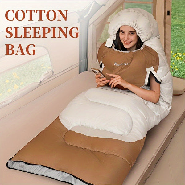 Elosung Kairoad Extra Wide Mummy Sleeping Bag + Free Accessories (Eye Mask Earplugs Square Pillow) 3 Season Warm & Cold Weather Waterproof Sleeping Ba